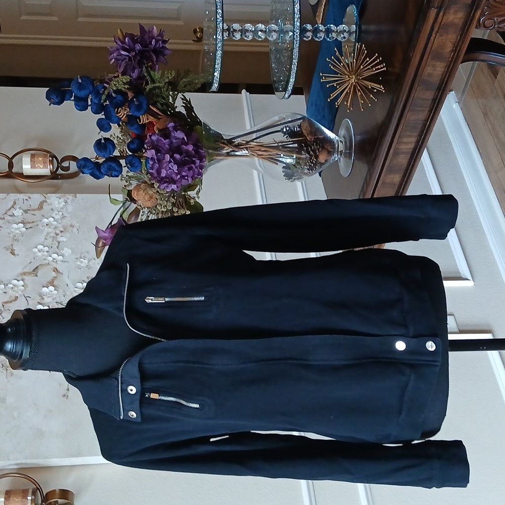 Lauren Ralph Lauren Women's Black Cotton Ribbed Jacket. Size M